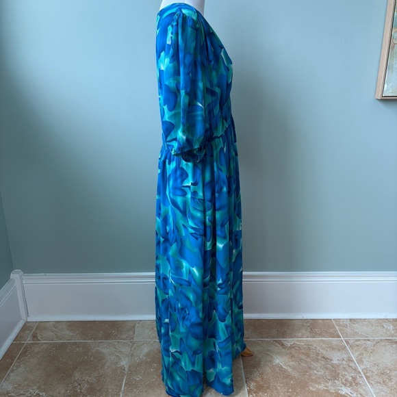Elings Boho Flowy Watercolor Artsy Maxi Dress Wmn’s Sz XL - Picture 4 of 10